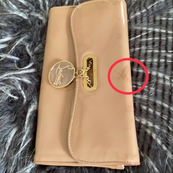 Christian Louboutin Mini Bag Riviera Beige Chain Nude Patent Leather Clutch - Picture 7 of 9